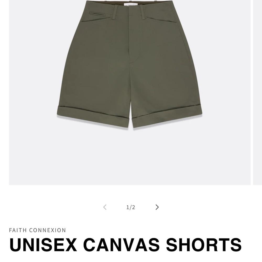 Faith Connexion Olive Canvas Shorts